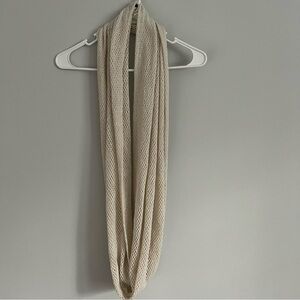 Steve Madden Cream and Gold Metallic Knit Infinity Scarf